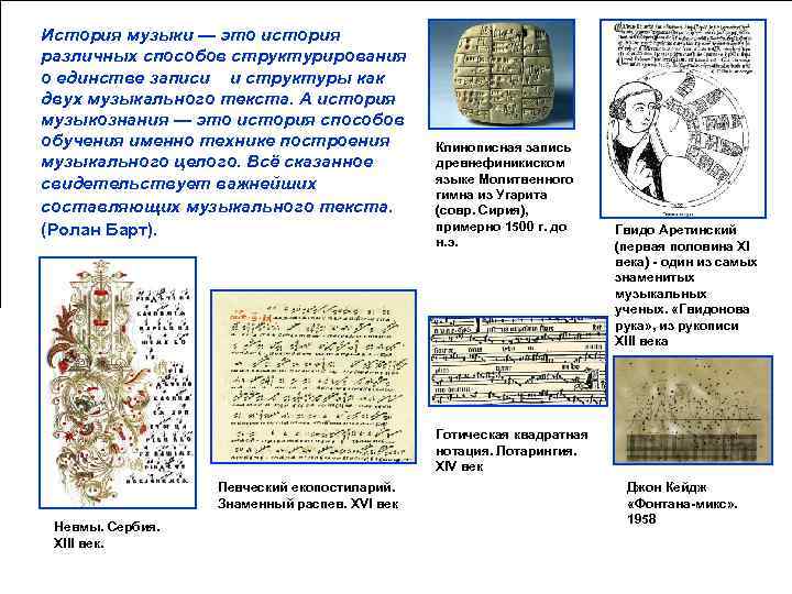 История музыки — это история различных способов структурирования о единстве записи и структуры как