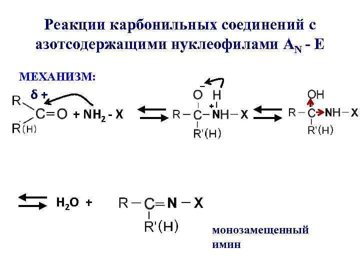 Реакция н. Реакции карбонильных соединений с серосодержащими нуклеофилами. Механизмы карбонильных соединений. Азотсодержащие карбонильные соединения. Карбониинный механизм.