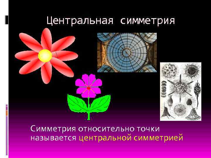 Центральная симметрия Симметрия относительно точки называется центральной симметрией 