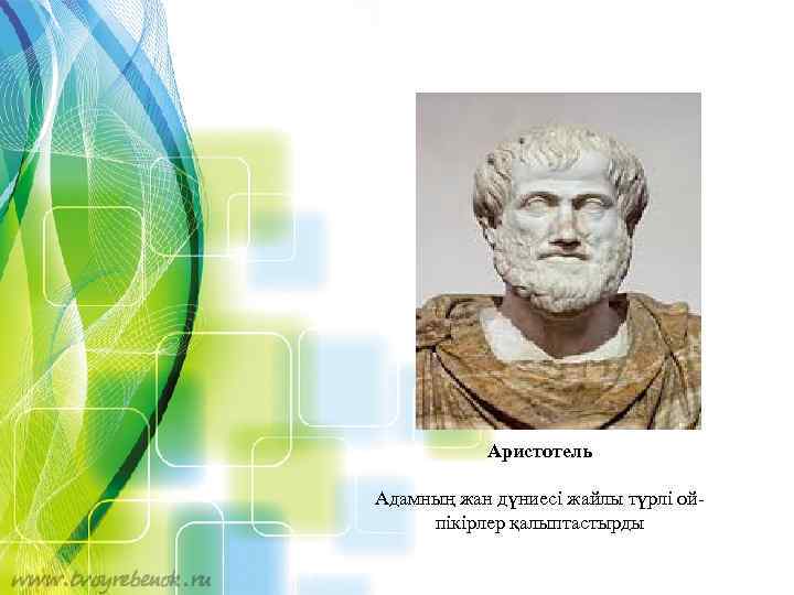 Аристотель Адамның жан дүниесі жайлы түрлі ойпікірлер қалыптастырды 