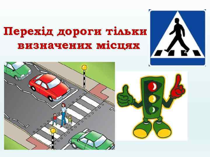 Перехід дороги тільки у визначених місцях 