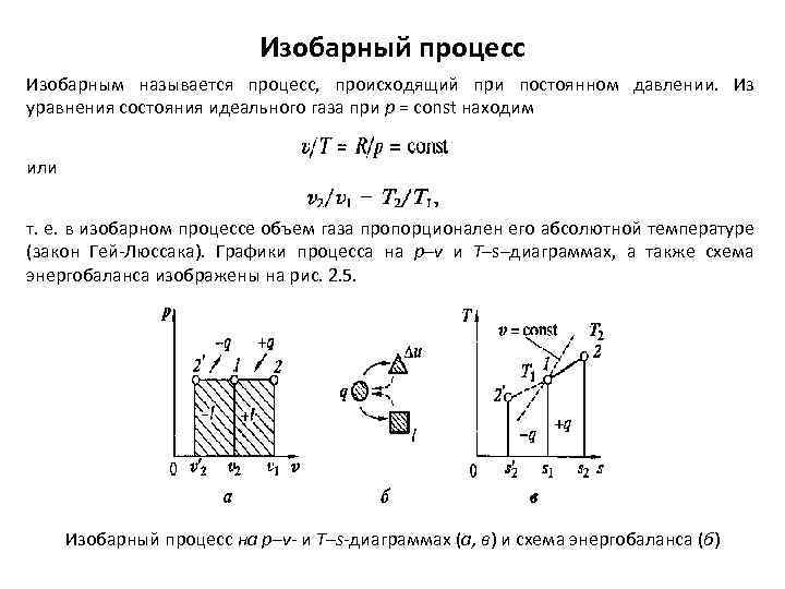 Объем при изобарном процессе