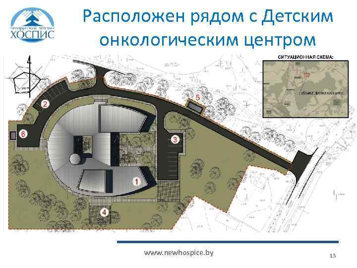 Расположен рядом с Детским онкологическим центром www. newhospice. by 13 