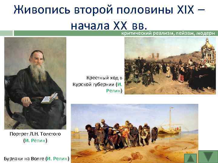 Живопись второй половины XIX – начала XX вв. реализм, пейзаж, модерн критический Крестный ход