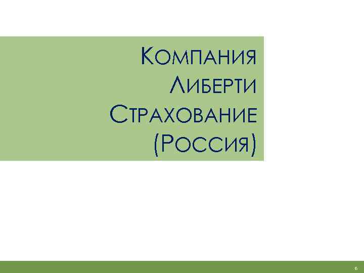 КОМПАНИЯ ЛИБЕРТИ СТРАХОВАНИЕ (РОССИЯ) 6 