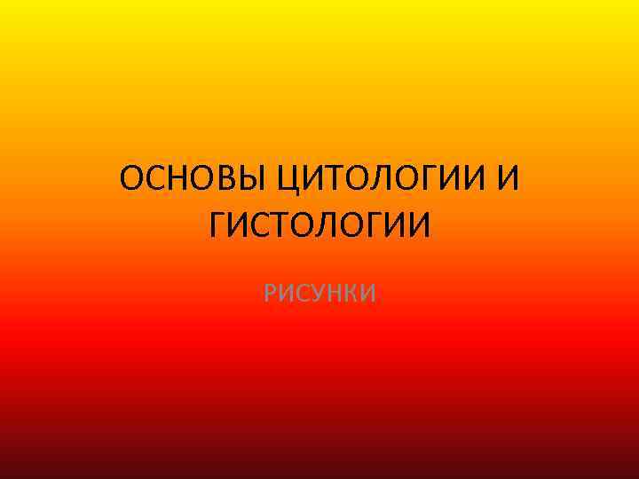 ОСНОВЫ ЦИТОЛОГИИ И ГИСТОЛОГИИ РИСУНКИ 