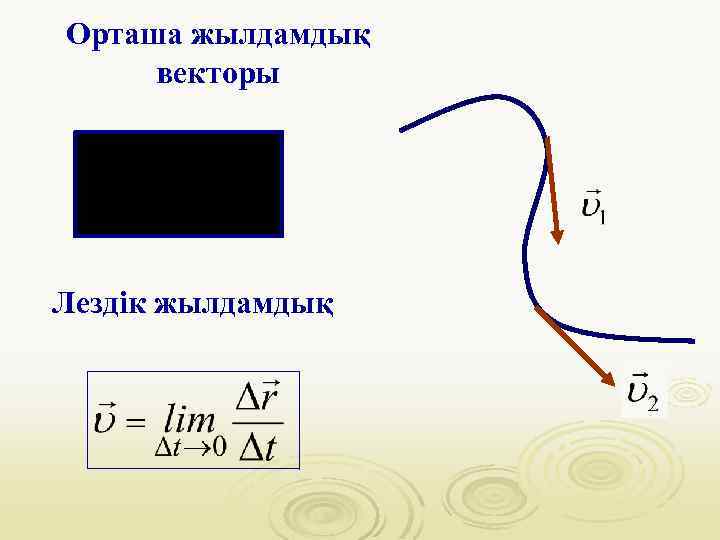Орташа жылдамдық векторы Лездік жылдамдық 