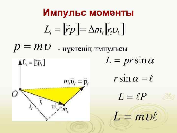 Импульс моменты - нүктенің импульсы 