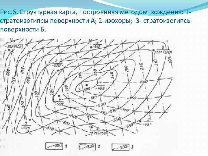 Структурная карта строится по поверхности пласта толщи методом схождения в случае