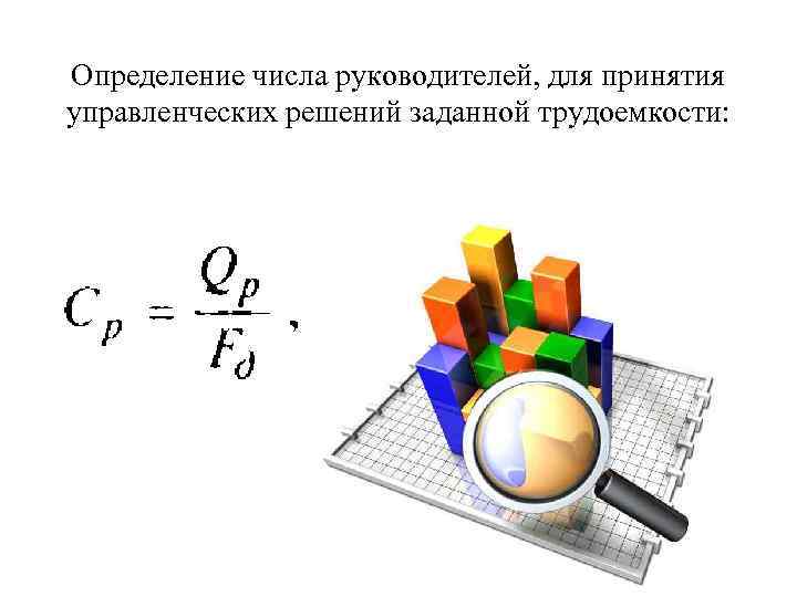 Определение числа руководителей, для принятия управленческих решений заданной трудоемкости: 