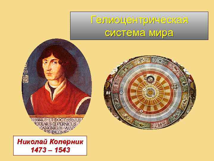 Гелиоцентрическая система мира Николай Коперник 1473 – 1543 