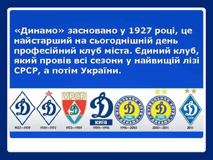  «Динамо» засновано у 1927 році, це найстарший на сьогоднішній день професійний клуб міста.