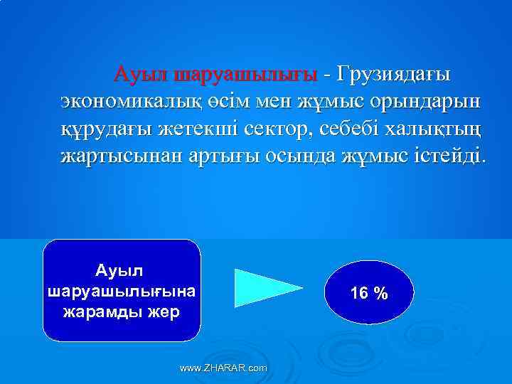 Ауыл шаруашылығы - Грузиядағы экономикалық өсім мен жұмыс орындарын құрудағы жетекші сектор, себебі халықтың