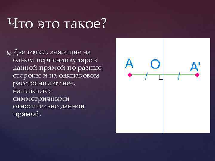 Что это такое? Две точки, лежащие на одном перпендикуляре к данной прямой по разные