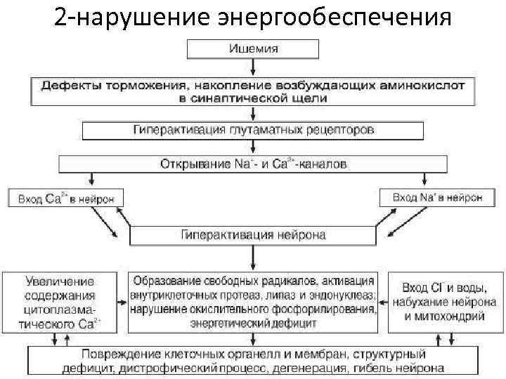 2 -нарушение энергообеспечения 