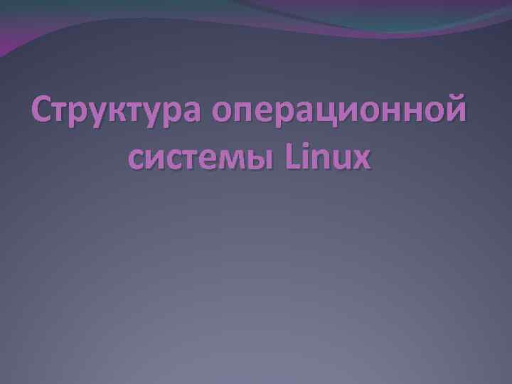 Структура операционной системы Linux 
