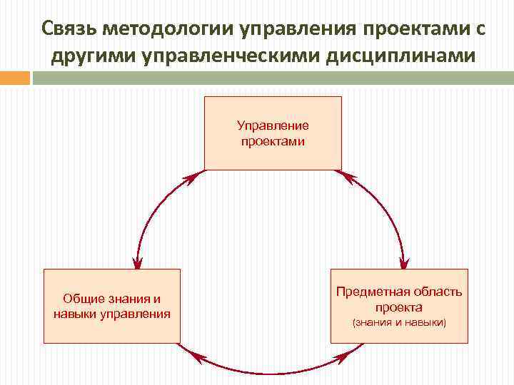 Связь методологии управления проектами с другими управленческими дисциплинами Управление проектами Общие знания и навыки