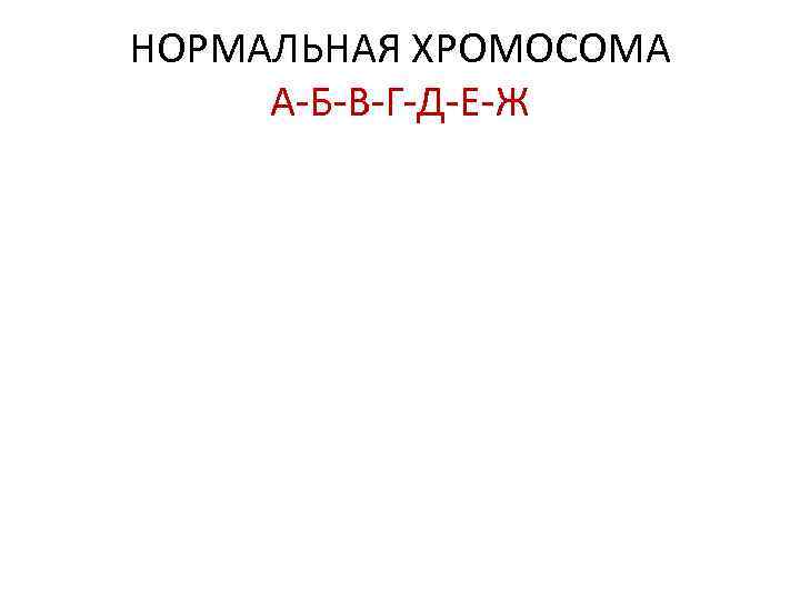 НОРМАЛЬНАЯ ХРОМОСОМА А-Б-В-Г-Д-Е-Ж 