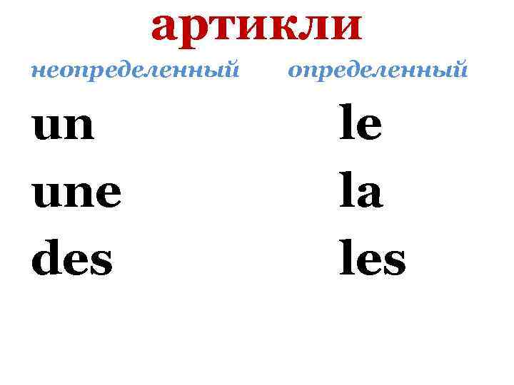 Имя существительное во французском языке презентация