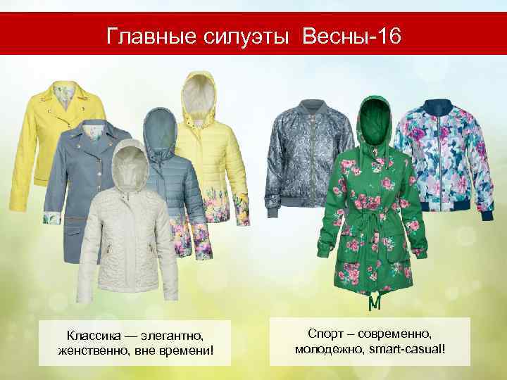 Главные силуэты Весны-16 Классика — элегантно, женственно, вне времени! Спорт – современно, молодежно, smart-casual!
