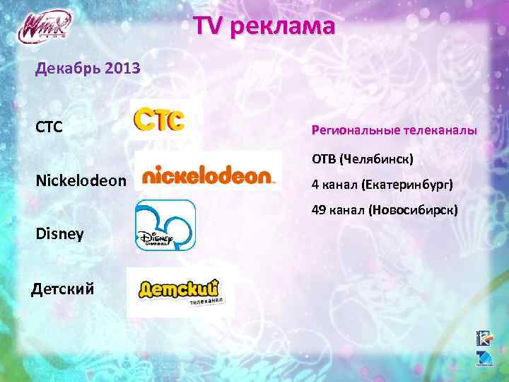 TV реклама Декабрь 2013 СТС Региональные телеканалы ОТВ (Челябинск) Nickelodeon 4 канал (Екатеринбург) 49