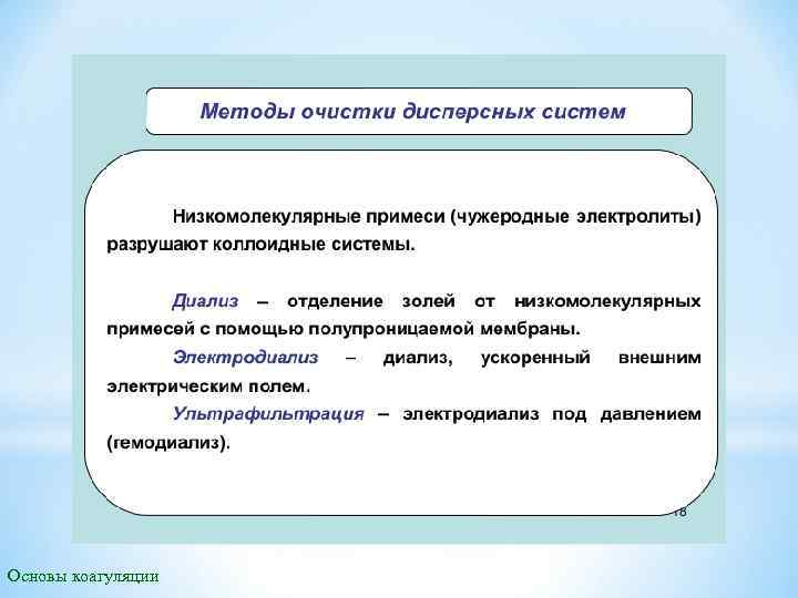 Основы коагуляции 