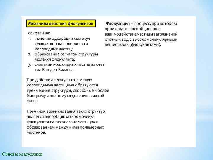 Основы коагуляции 