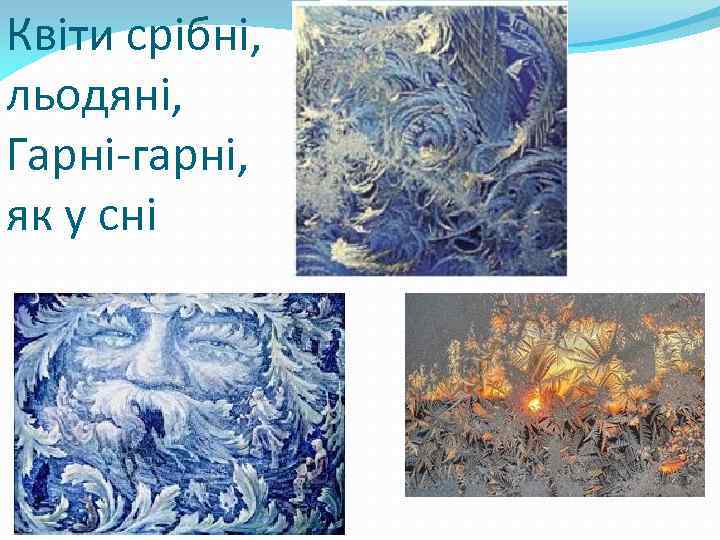 Квіти срібні, льодяні, Гарні-гарні, як у сні 