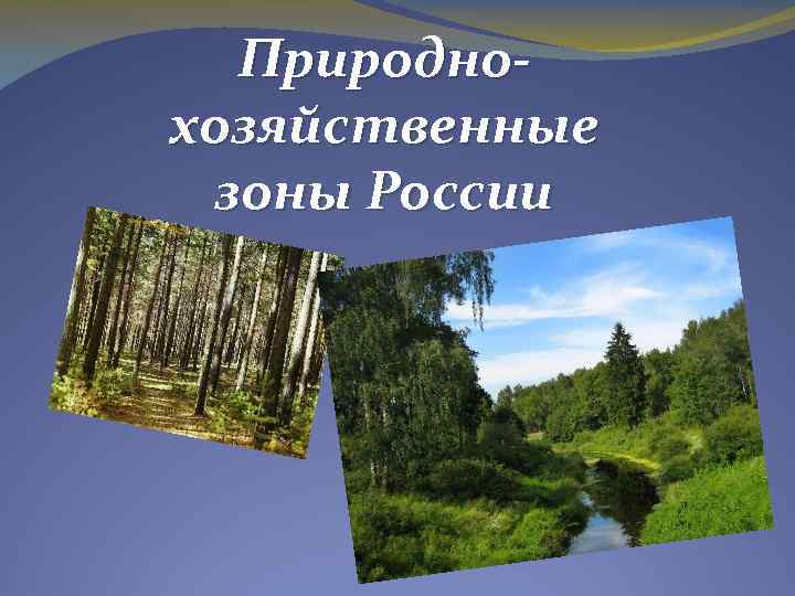 Природнохозяйственные зоны России 