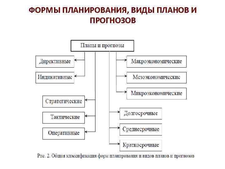 ФОРМЫ ПЛАНИРОВАНИЯ, ВИДЫ ПЛАНОВ И ПРОГНОЗОВ 