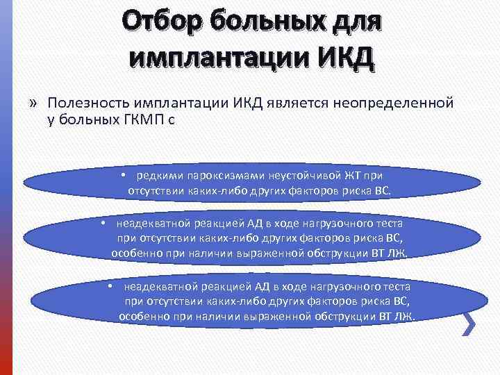 Отбор больных для имплантации ИКД » Полезность имплантации ИКД является неопределенной у больных ГКМП