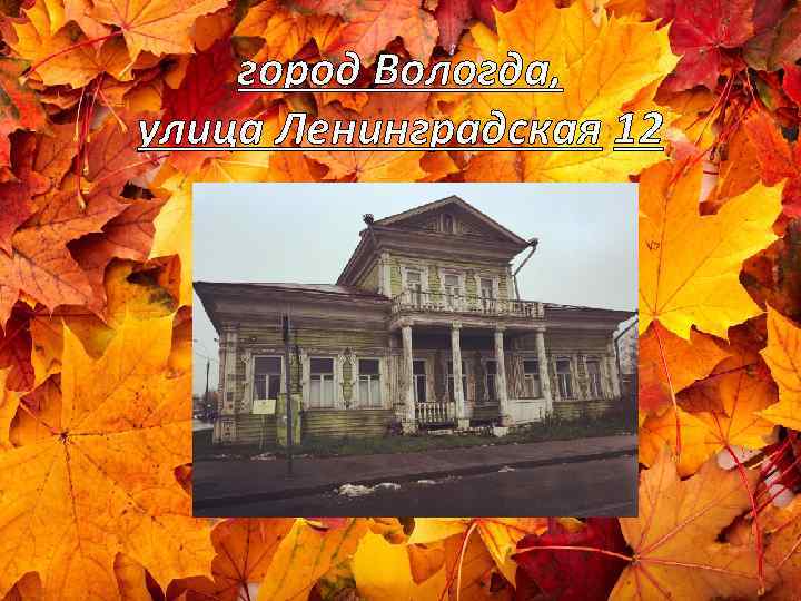 город Вологда, улица Ленинградская 12 