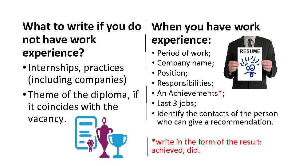 What to write if you do When you have work not have work experience: