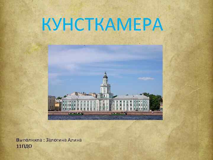 Проект кунсткамера 2 класс