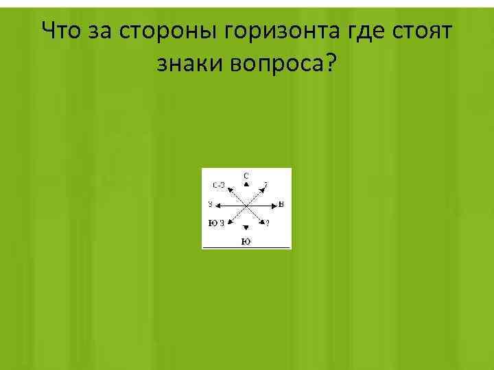 Что за стороны горизонта где стоят знаки вопроса? 