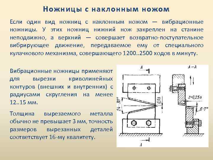 Ножницы с наклонным ножом Если один вид ножниц с наклонным ножом — вибрационные ножницы.