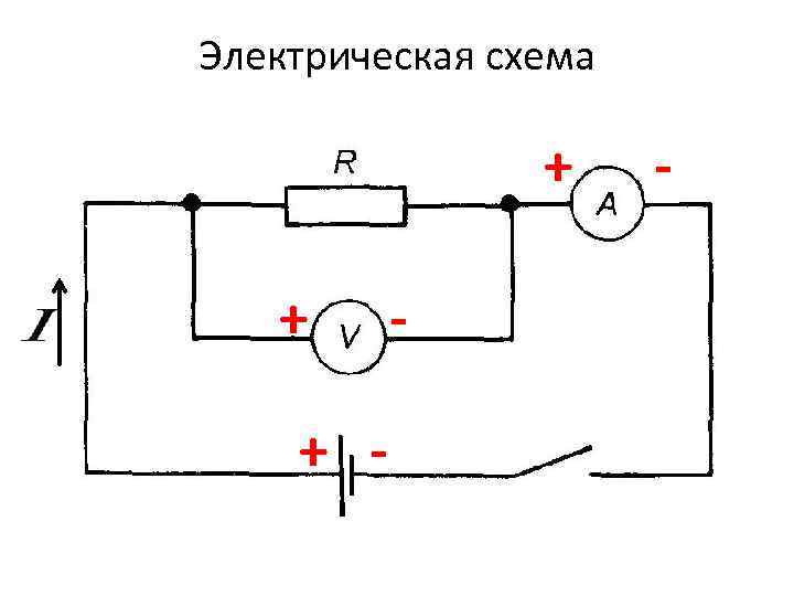 Электрическая схема + + + - - - 