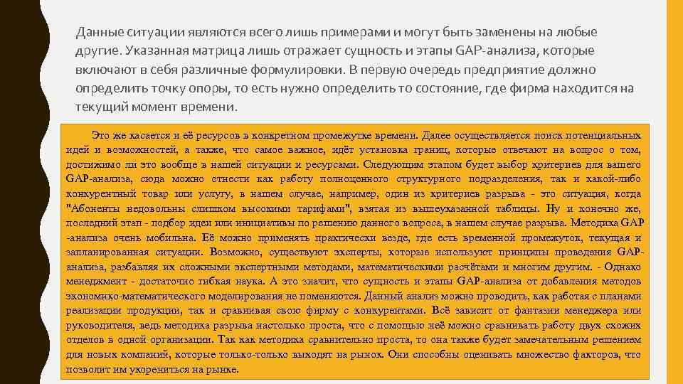 Данные ситуации являются всего лишь примерами и могут быть заменены на любые другие. Указанная