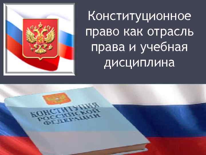 Конституционное право как отрасль права и учебная дисциплина 