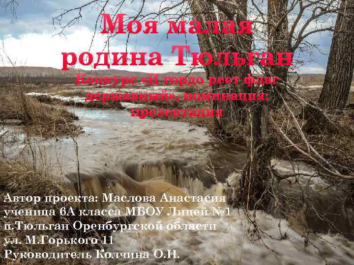 Моя малая родина Тюльган Конкурс «И гордо реет флаг державный» , номинация: презентация Автор