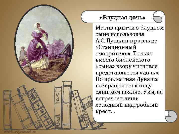 Какая библейская история была изображена на картинках в доме смотрителя станционный смотритель