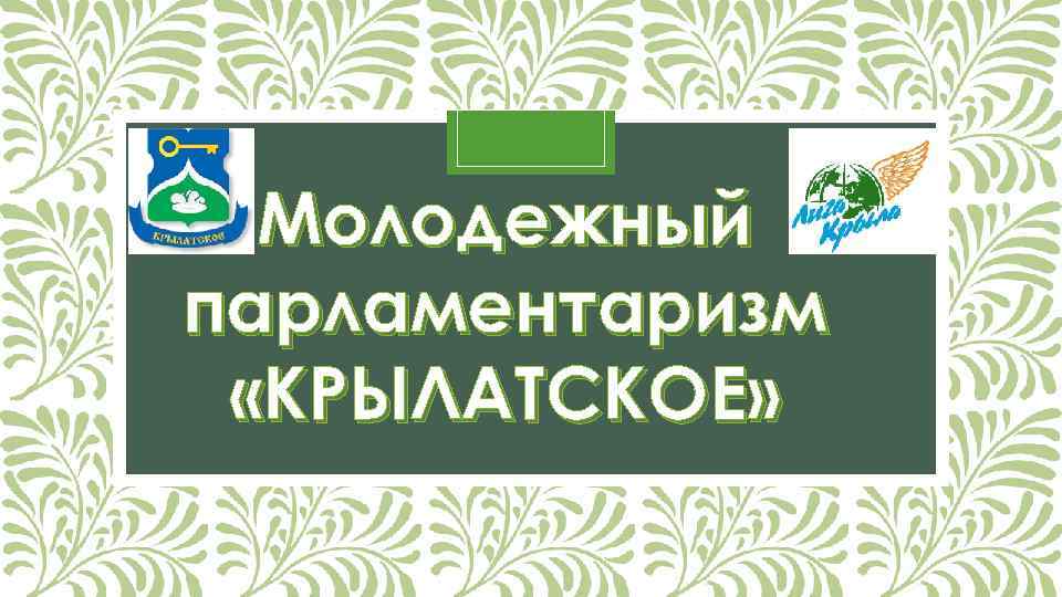 Молодежный парламентаризм «КРЫЛАТСКОЕ» 
