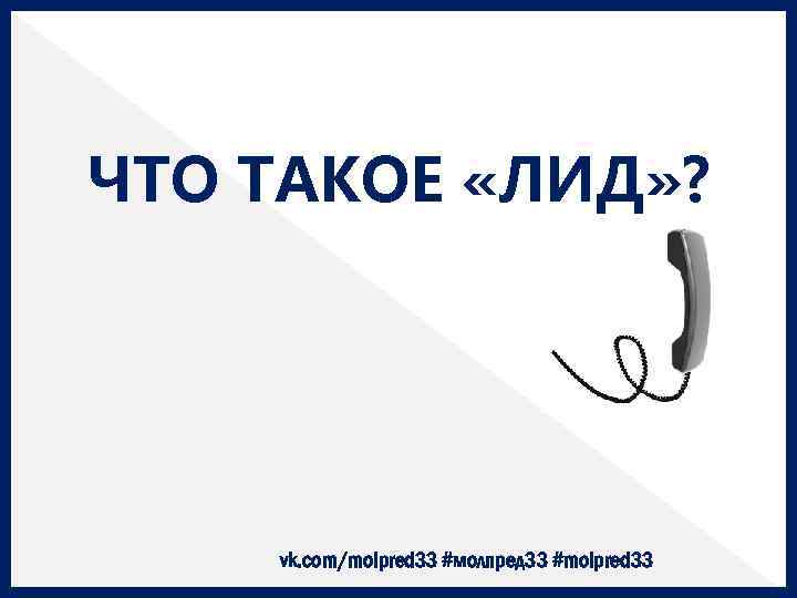 ЧТО ТАКОЕ «ЛИД» ? vk. com/molpred 33 #молпред 33 #molpred 33 