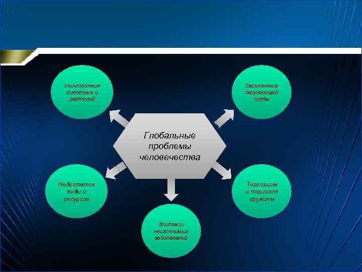 Уничтожение животных и растений Загрязнение окружающей среды Глобальные проблемы человечества Недостаток воды и ресурсов