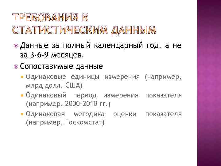  Данные за полный календарный год, а не за 3 -6 -9 месяцев. Сопоставимые