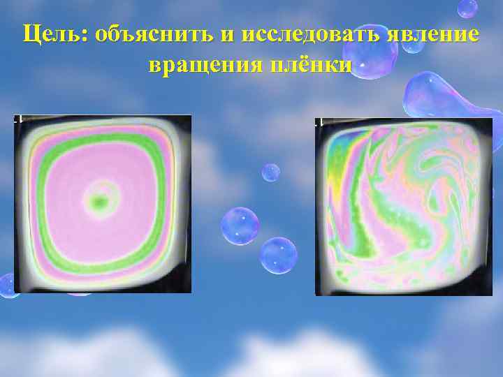 Цель: объяснить и исследовать явление вращения плёнки 