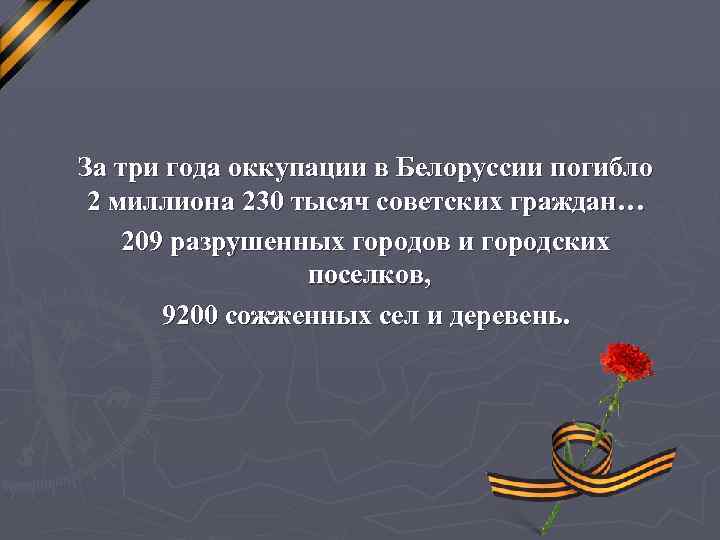 За три года оккупации в Белоруссии погибло 2 миллиона 230 тысяч советских граждан… 209