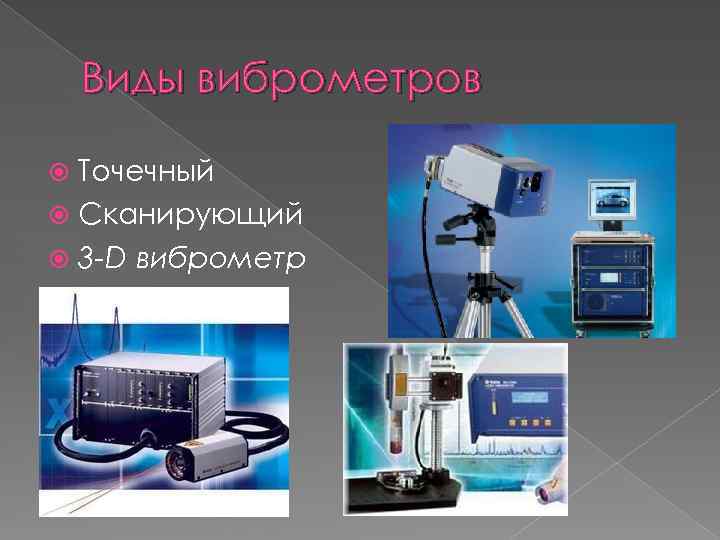 Виды виброметров Точечный Сканирующий 3 -D виброметр 