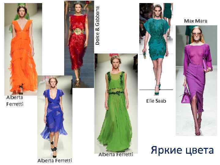 Dolce & Gabbana Alberta Ferretti Max Mara Elie Saab Alberta Ferretti Яркие цвета 