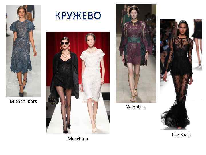 КРУЖЕВО Michael Kors Valentino Moschino Elie Saab 